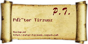 Péter Tirzusz névjegykártya